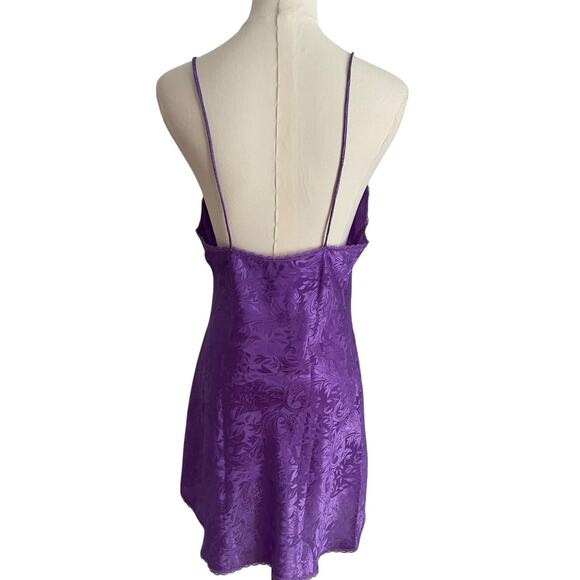 Vintage Babydoll Slip Dress M Purple Lace Nighgown Whimsy Lace Fairy Teddi‎ Y2K - Picture 2 of 8